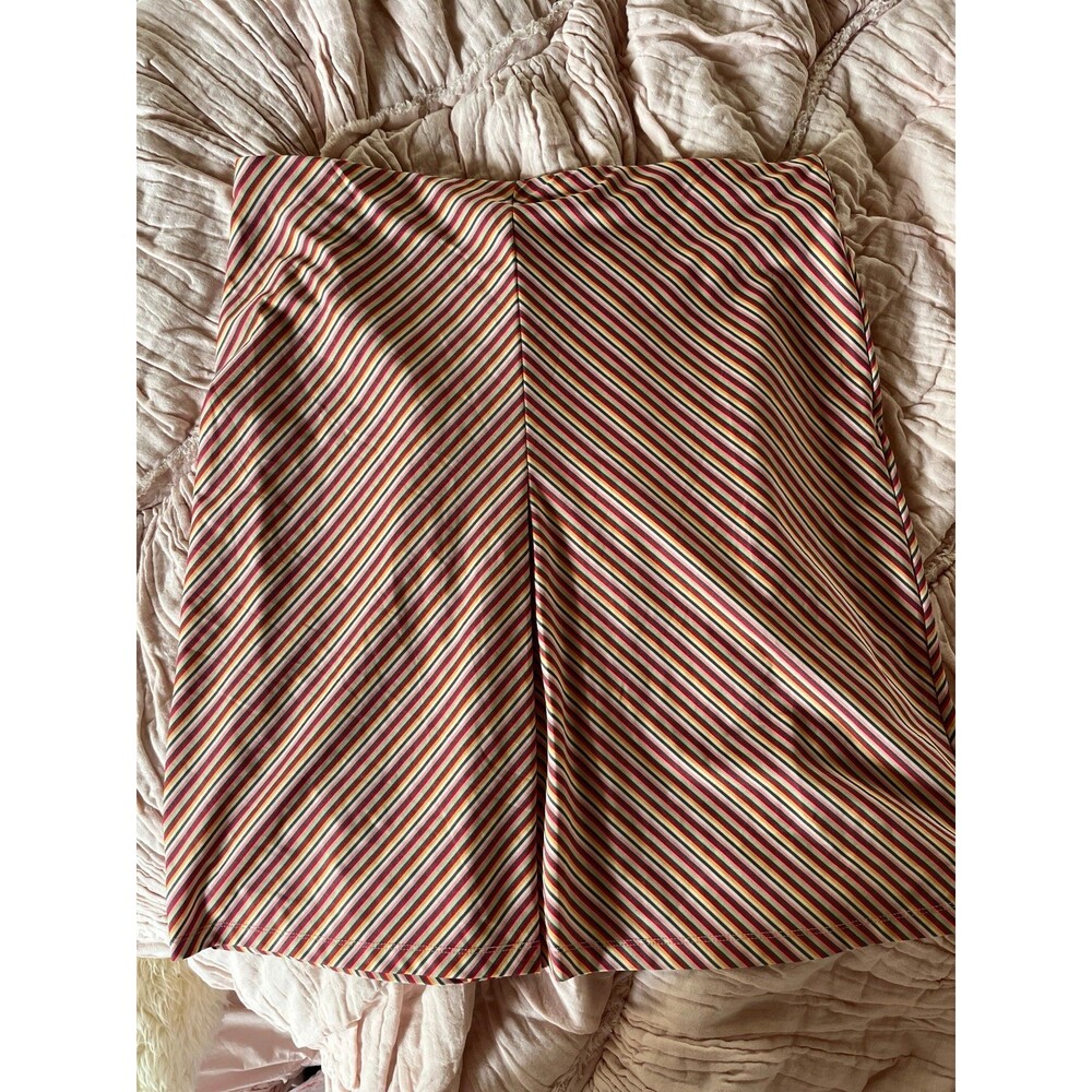 Vintage ESPRIT A-Line Chevron Stripes  Skirt L / XL With Small Pleat